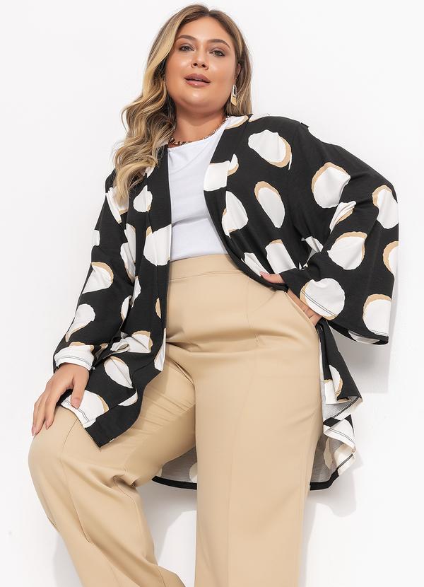 Quintess - Casaco Poá Irregular em Malha de Viscose 15