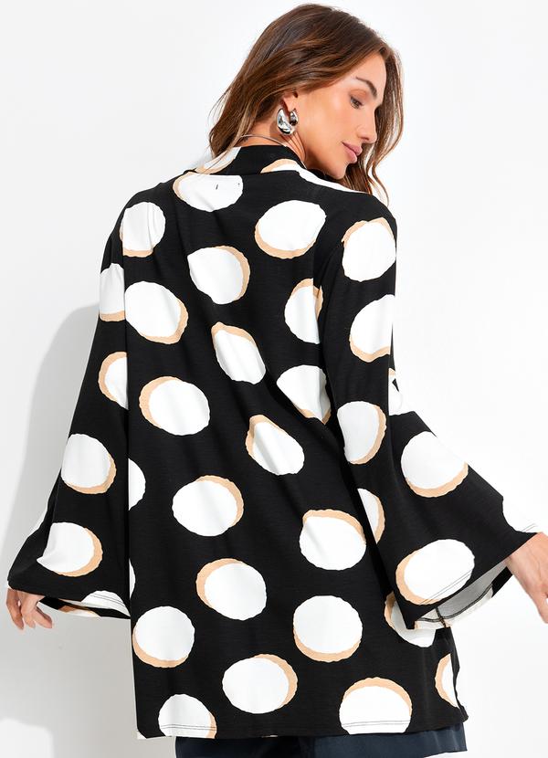 Quintess - Casaco Poá Irregular em Malha de Viscose 2