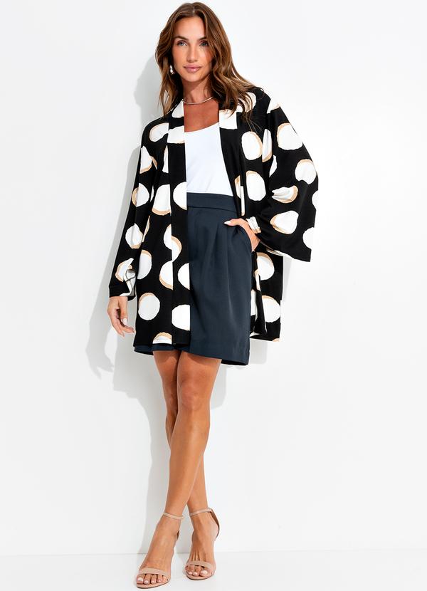 Quintess - Casaco Poá Irregular em Malha de Viscose 3