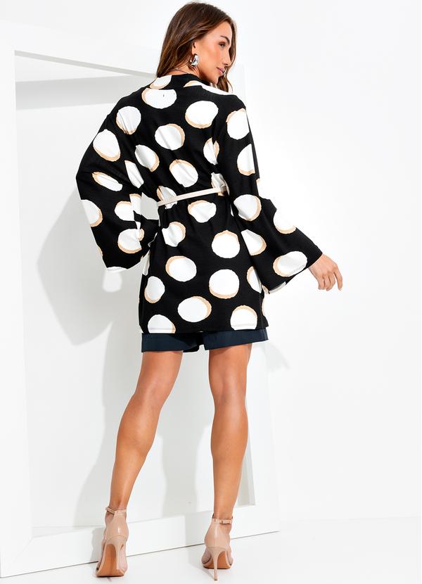 Quintess - Casaco Poá Irregular em Malha de Viscose 4