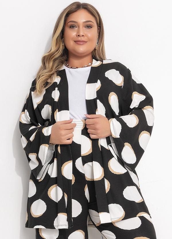 Quintess - Casaco Poá Irregular em Malha de Viscose 9