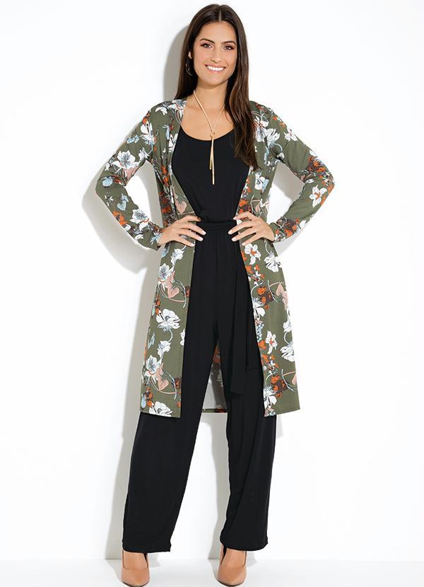 Quintess - Casaco Quintess Floral Alongado com Fendas 3