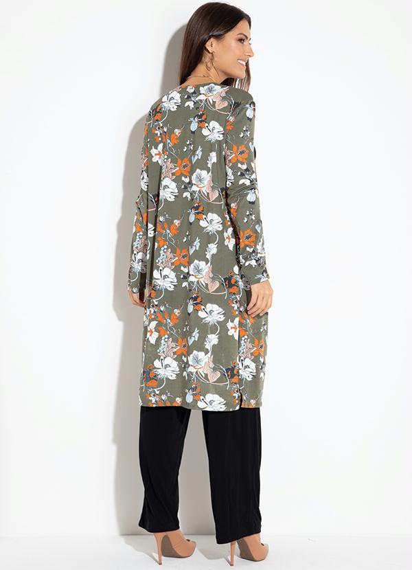 Quintess - Casaco Quintess Floral Alongado com Fendas 4