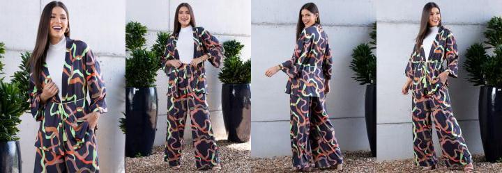 Kimono Abstrato com Cordel