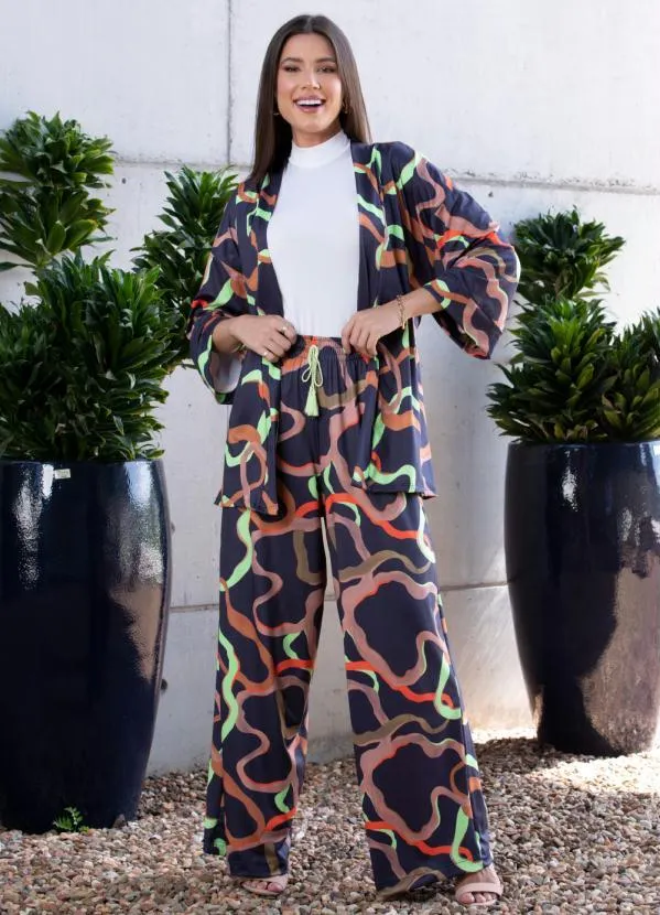 Quintess - Kimono Abstrato com Cordel 2