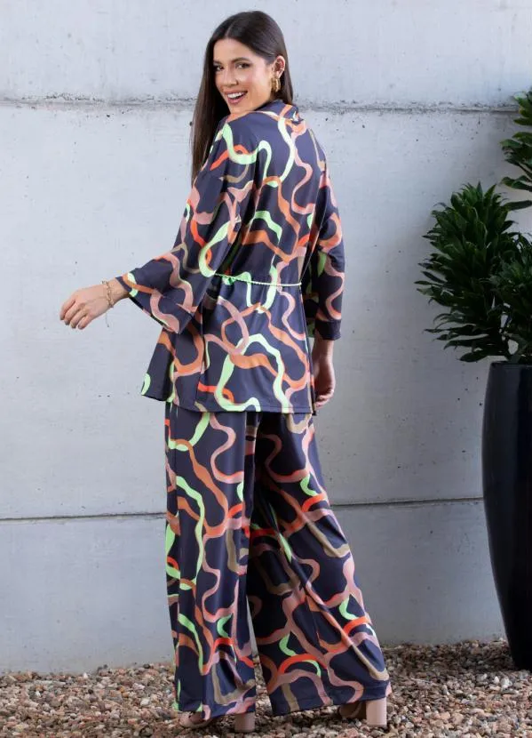 Quintess - Kimono Abstrato com Cordel 3