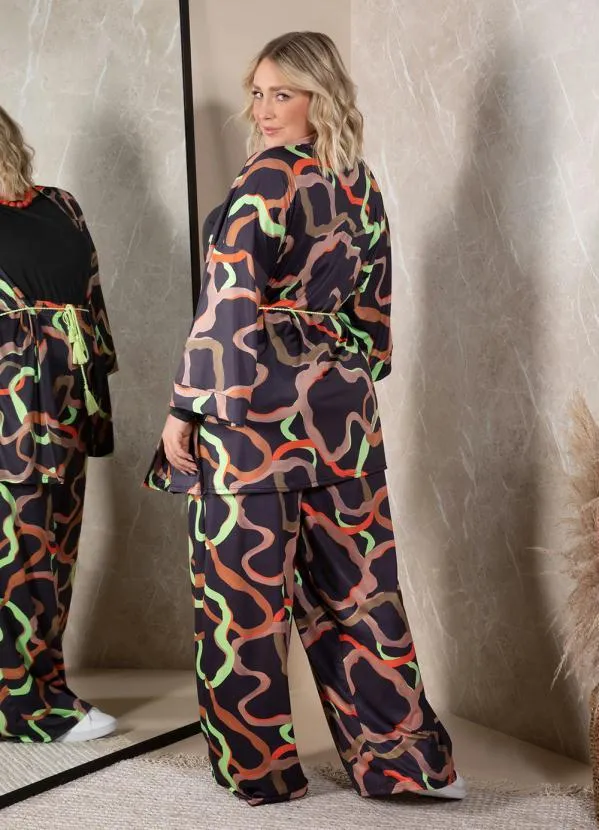 Quintess - Kimono Abstrato com Cordel 8