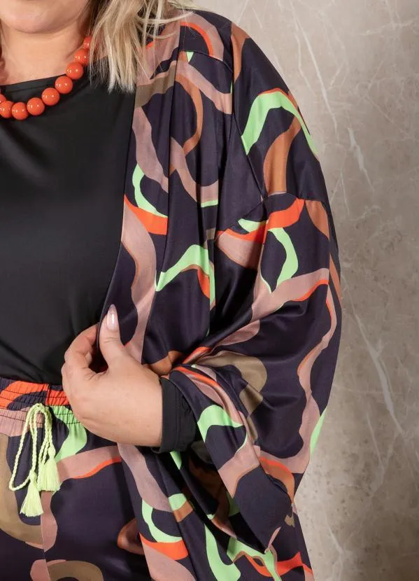 Quintess - Kimono Abstrato com Cordel 9