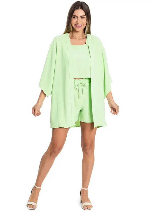 Rovitex - Kimono Air Flow Poá Verde 3
