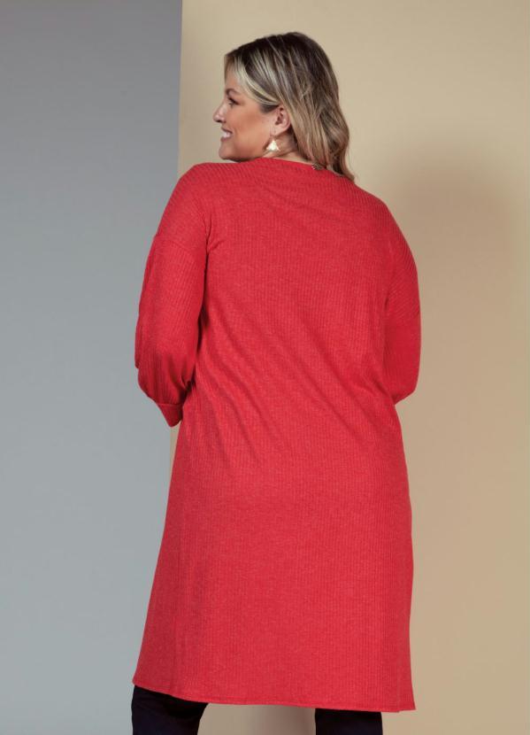 Quintess - Kimono Alongado Vermelho com Mangas Bufante 6