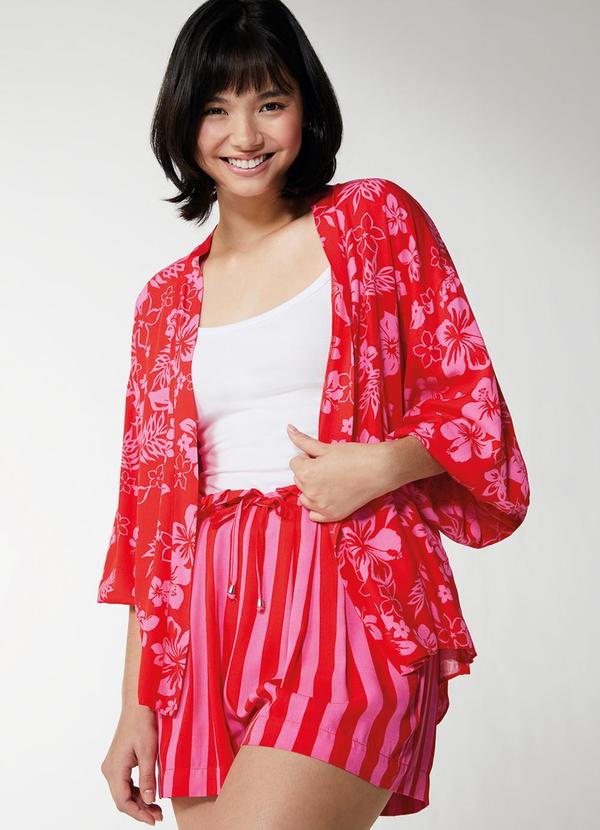 Enfim - Kimono Amplo Feminino Vermelho