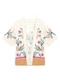Malwee - Kimono Amplo Folhagens Preto - variação: Branco