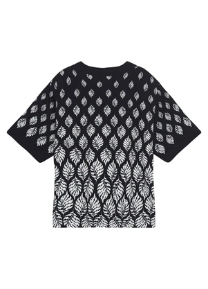 Malwee - Kimono Amplo Folhagens Preto - MALWEE