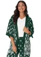Malwee - Kimono Amplo Folhagens Preto - variação: Verde