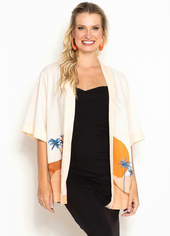 VISCOSE CROP KIMONO - ASIA SKY