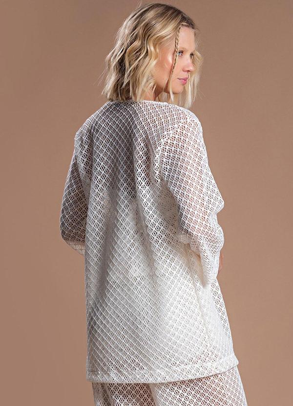 Choyee - Kimono em Crochet Bege 2