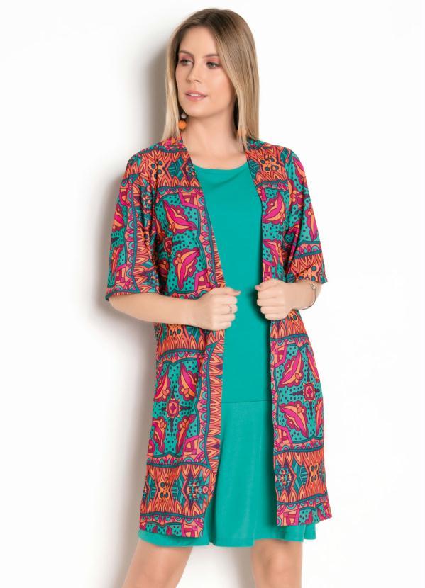 Moda Pop - Kimono Étnico com Mangas Amplas 1