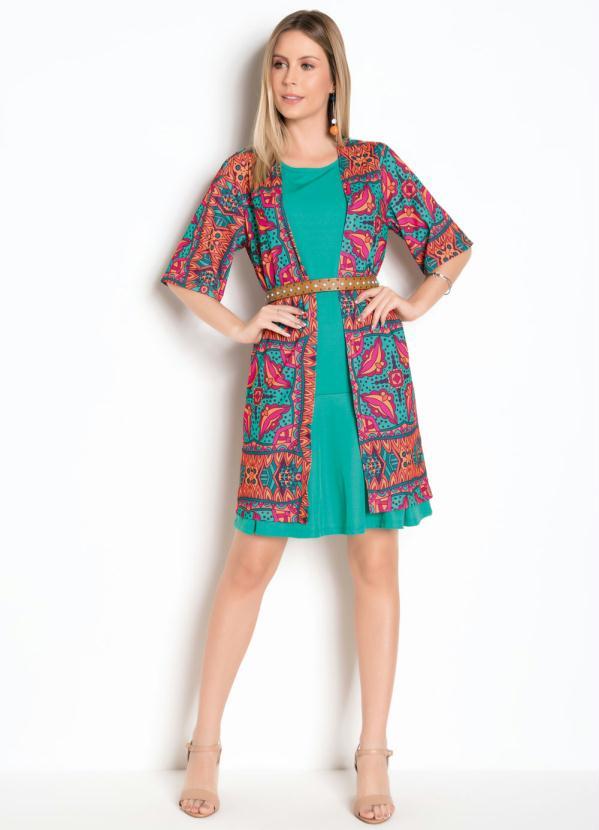 Moda Pop - Kimono Étnico com Mangas Amplas 4