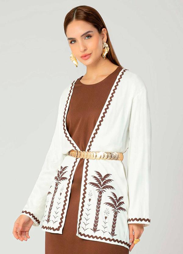 Gris - Kimono Feminino Adulto Bege