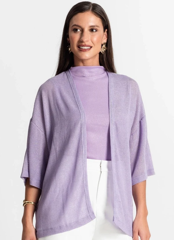 Rovitex - Kimono Feminino com Brilho Roxo