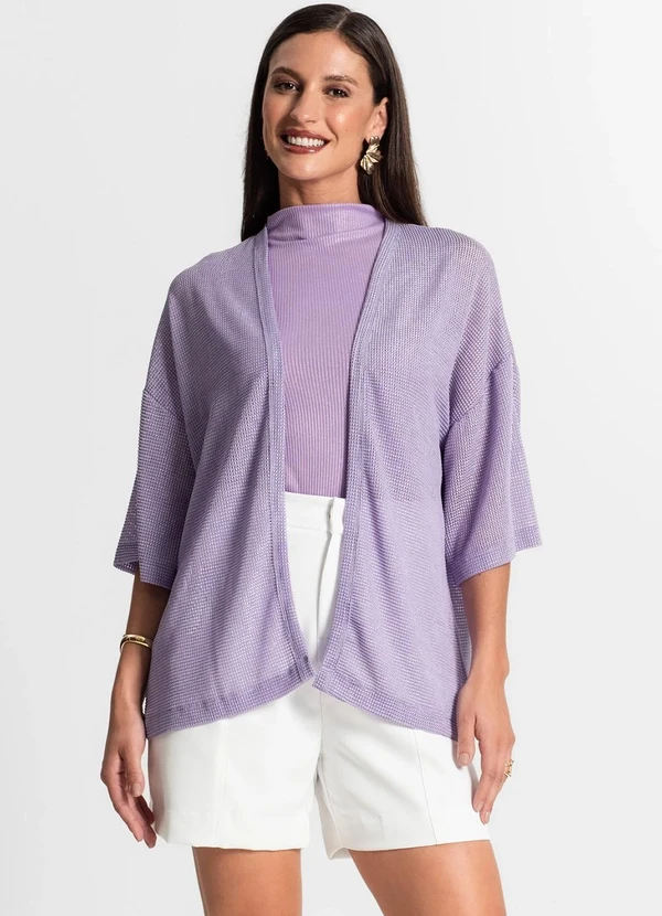 Rovitex - Kimono Feminino com Brilho Roxo 3