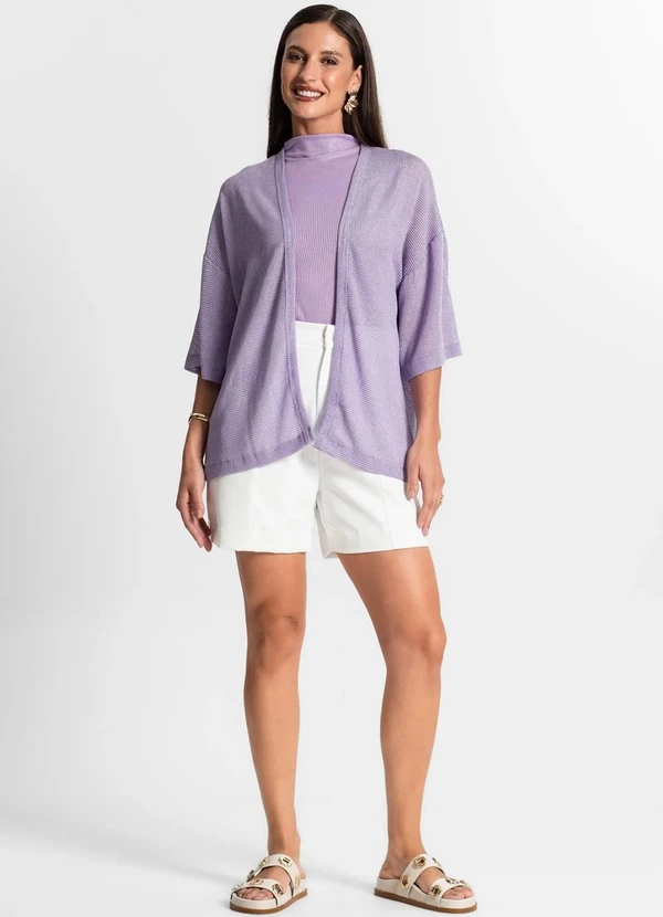 Rovitex - Kimono Feminino com Brilho Roxo 4