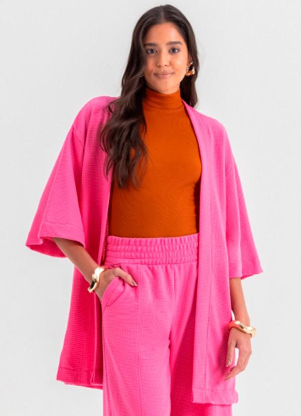 Essendi - Kimono Feminino em Malha   Rosa