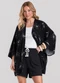 Dianna - Kimono Feminino em Tecido Estampado Azul - variação: Preto