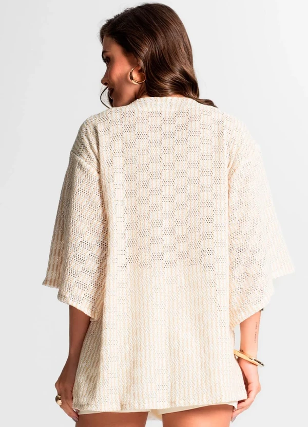 Endless - Kimono Feminino em Tricot Bege 2