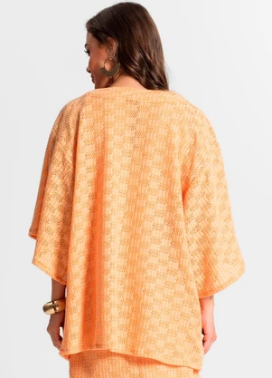 Endless - Kimono Feminino em Tricot Laranja - ENDLESS