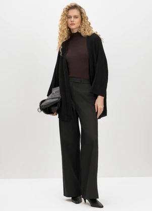 Essendi - Kimono Feminino em Tricot Preto - ESSENDI
