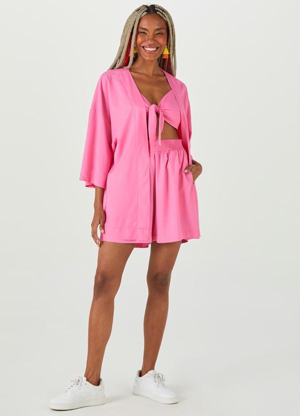 Malwee - Kimono Feminino em Viscose Rosa 3