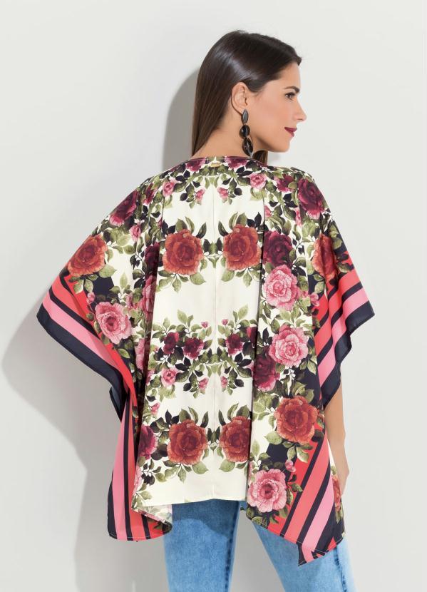 Quintess - Kimono Floral Amplo com Abertura Lateral 2