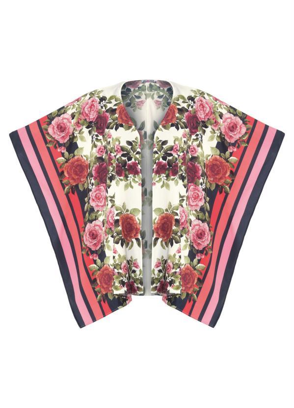 Quintess - Kimono Floral Amplo com Abertura Lateral 6