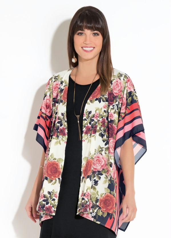Quintess - Kimono Floral Amplo com Abertura Lateral 7