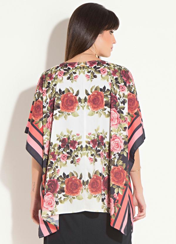 Quintess - Kimono Floral Amplo com Abertura Lateral 8