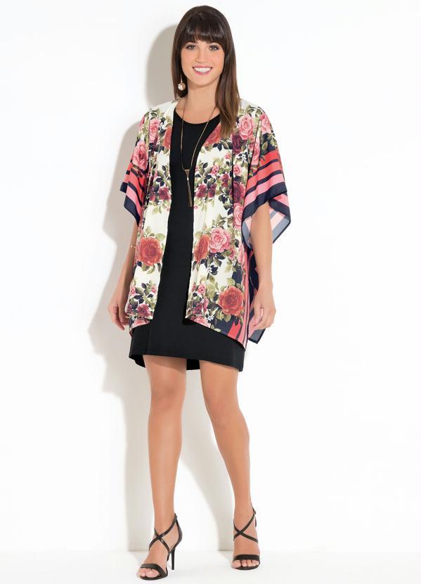 Quintess - Kimono Floral Amplo com Abertura Lateral 9