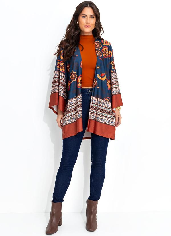 Quintess - Kimono Floral Boho em Malha Fria 5