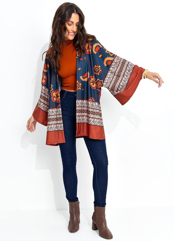 Quintess - Kimono Floral Boho em Malha Fria 4