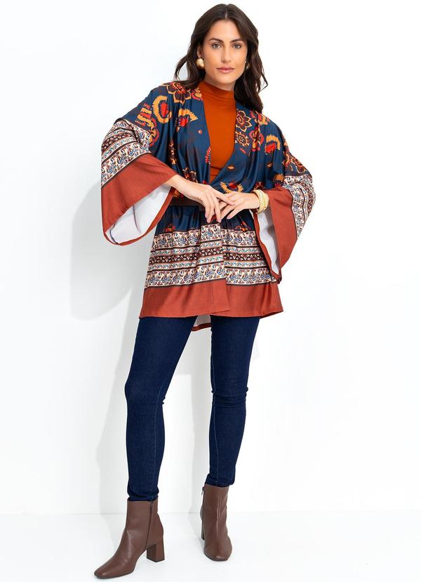 Quintess - Kimono Floral Boho em Malha Fria 2