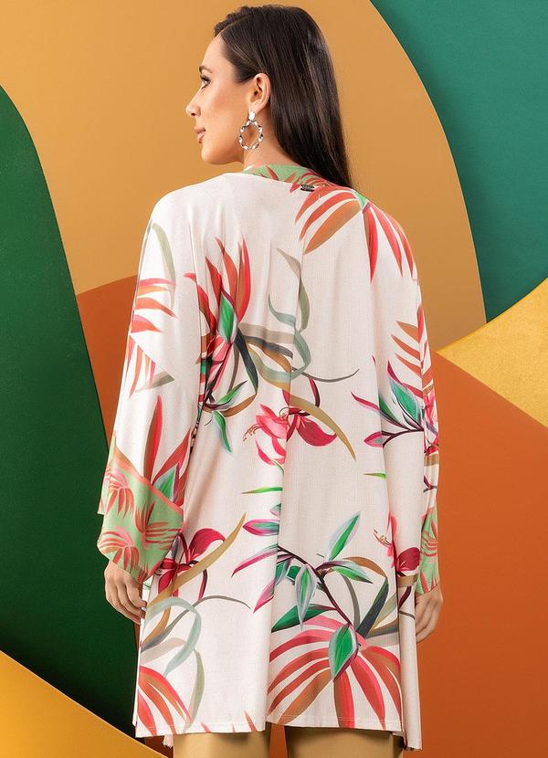 Quintess - Kimono Folhagem Off White em Malha Fria 3