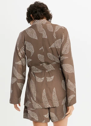 bonprix - Kimono Folhagem Pontilhada em Linho - BONPRIX