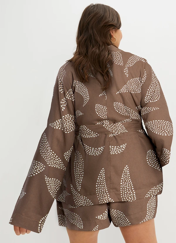 bonprix - Kimono Folhagem Pontilhada em Linho 2