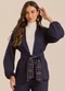 Doce Trama - Kimono Jardim Decor em Plano Linen Roxo - variação: Azul