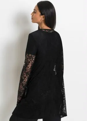 bonprix - Kimono Manga Longa Preto - BONPRIX