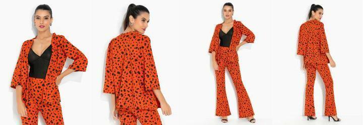 Kimono Ona Laranja Aberto na Frente