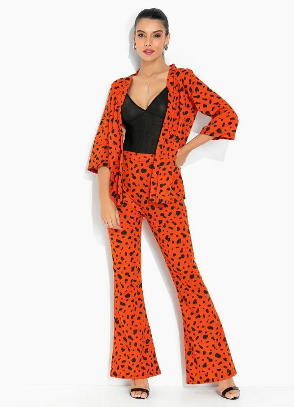Moda Pop - Kimono Onça Laranja Aberto na Frente 3