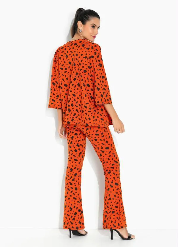 Moda Pop - Kimono Onça Laranja Aberto na Frente 4