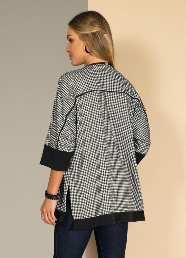 Quintess - Kimono Pied Poule Preto e Branco 2