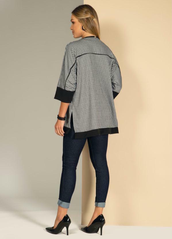 Quintess - Kimono Pied Poule Preto e Branco 4